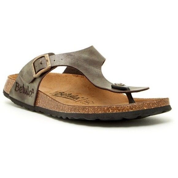 BIRKENSTOCK Women's Brown Leather Betula Gizeh Throng Sandals Size 7 - Picture 1 of 9
